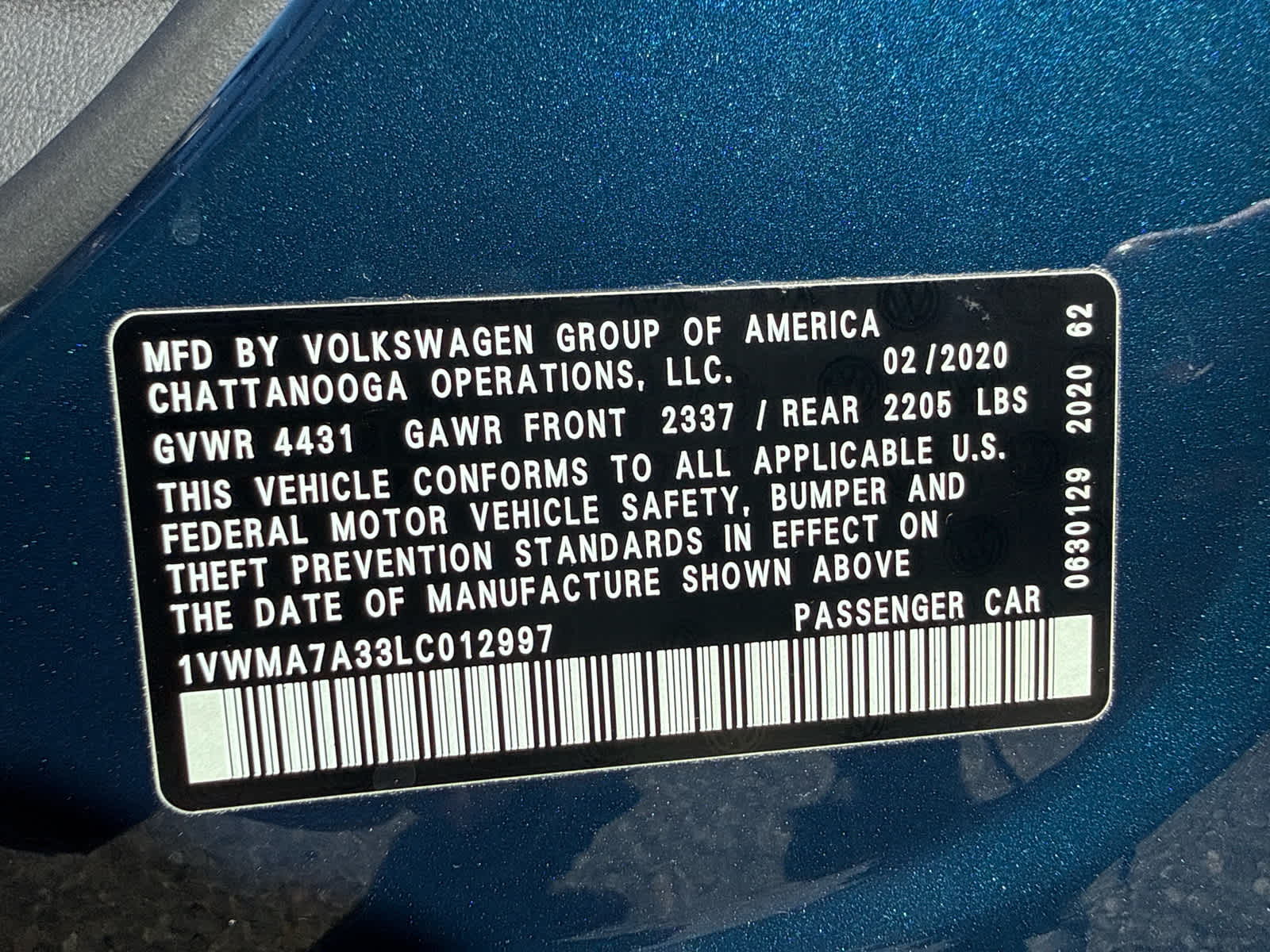 2020 Volkswagen Passat 2.0T R-Line