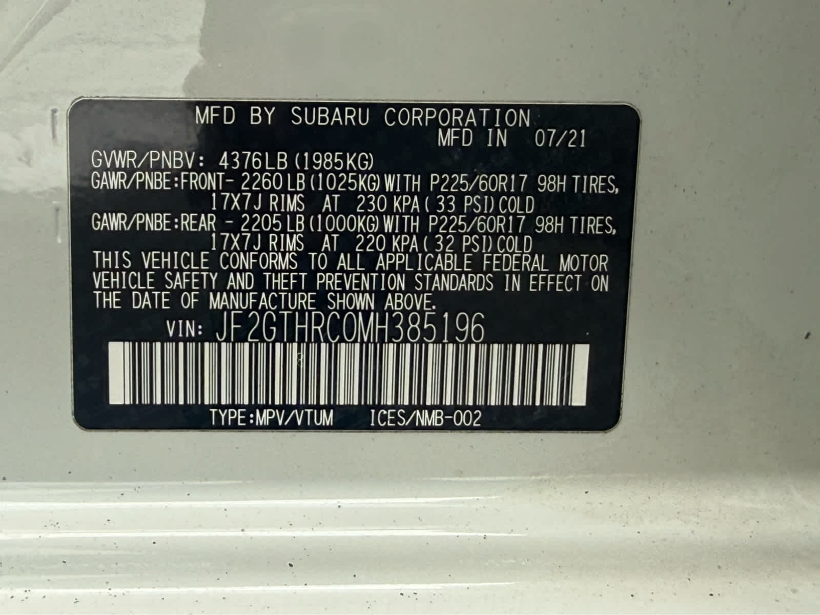 2021 Subaru Crosstrek Sport