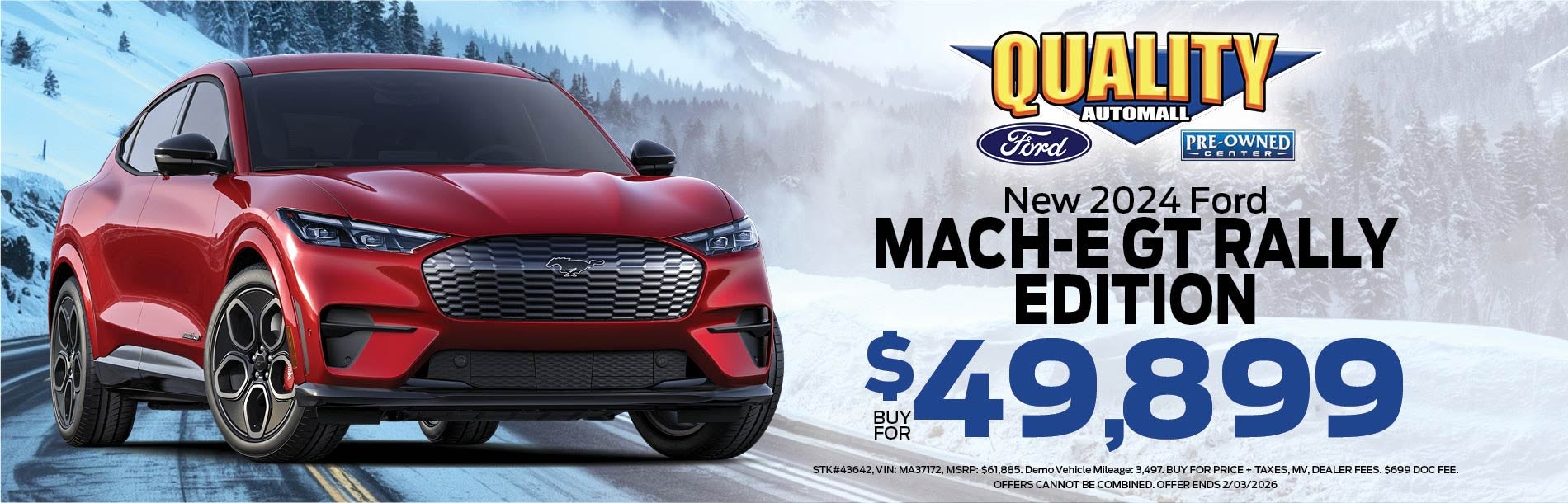 New 2024 Ford Mach-E GT Rally Edition Buy for $49,899