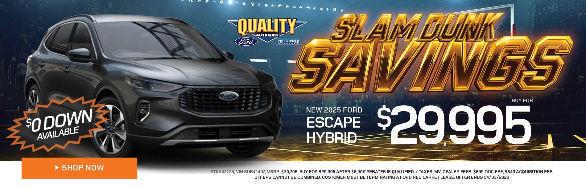 New 2025 Ford Escape Hybrid Buy for $29,995