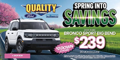 2025 FORD BRONCO SPORT BIG BEND $239/36 MONTH LEASE