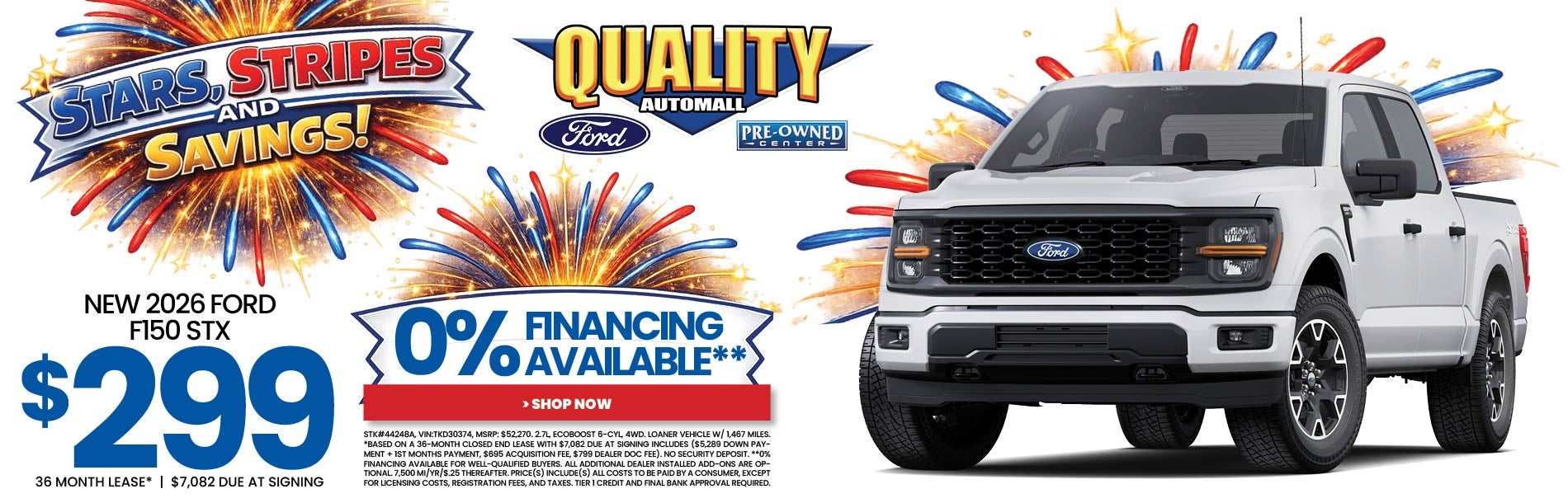 New 2026 Ford F150 STX $299/36 Month