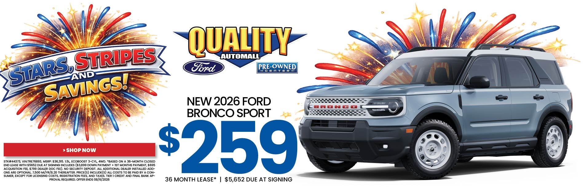 New 2025 Ford BRONCO BIG BEND Buy for $44,278* or $379/36mo