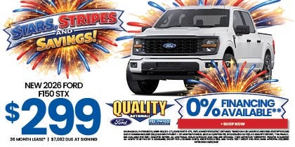 New 2026 Ford F150 STX $299/36 Month