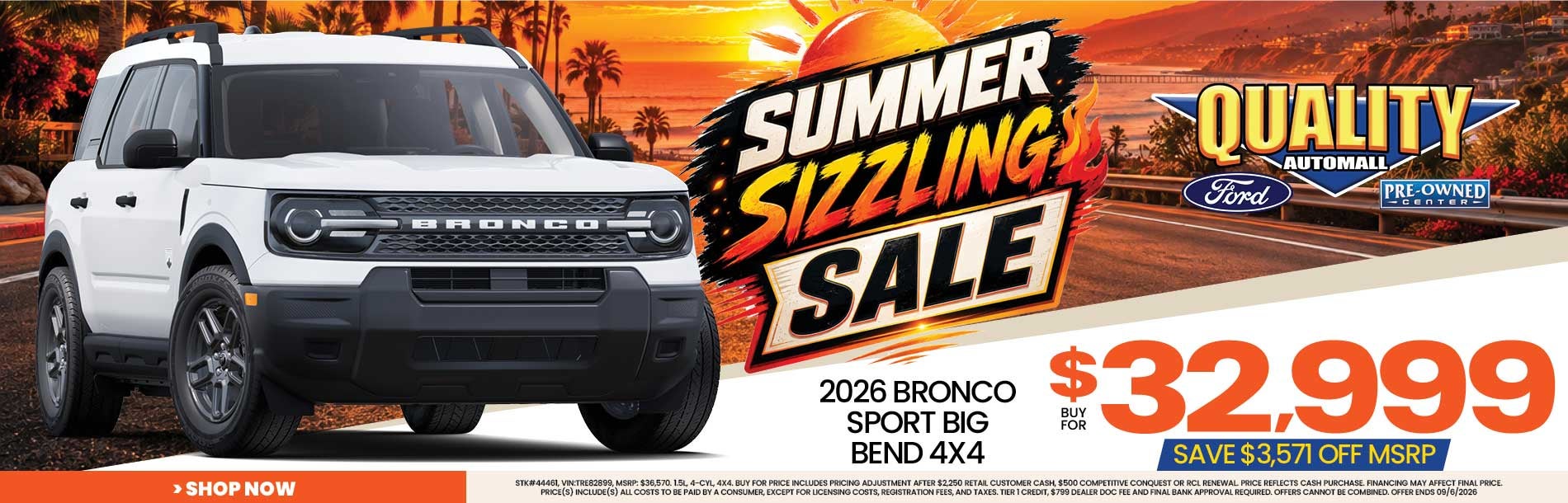 New 2026 Ford BRONCO Sport BIG BEND 4x4 Buy for $32,999