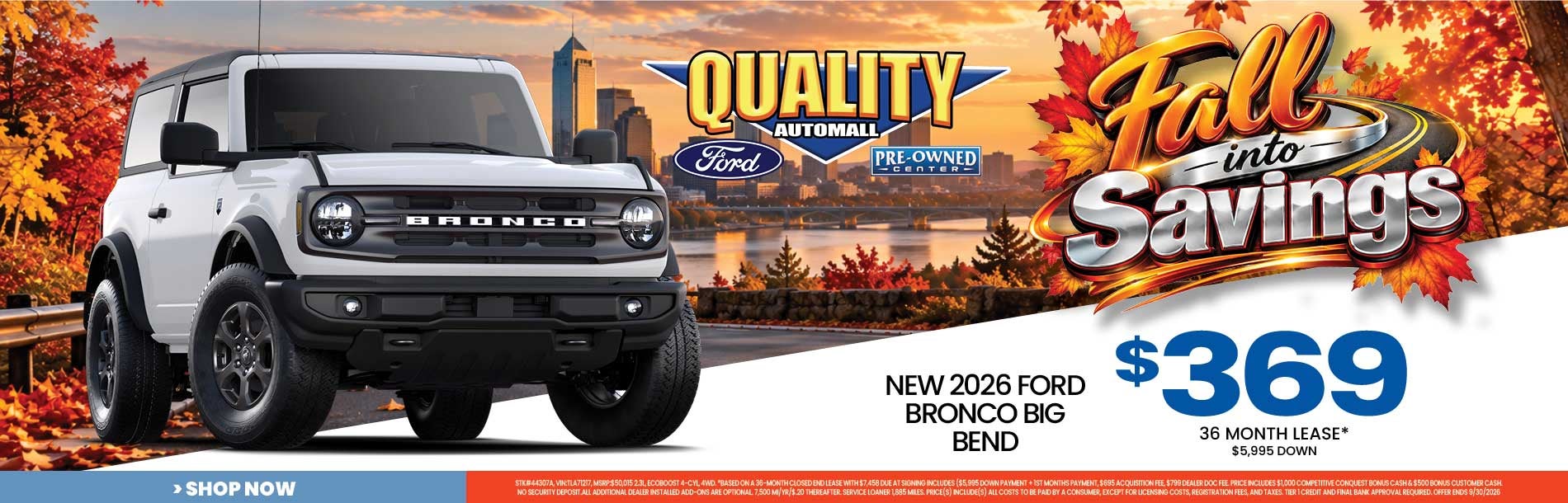 New 2026 Ford Bronco Big Bend $369/36 Month Lease*