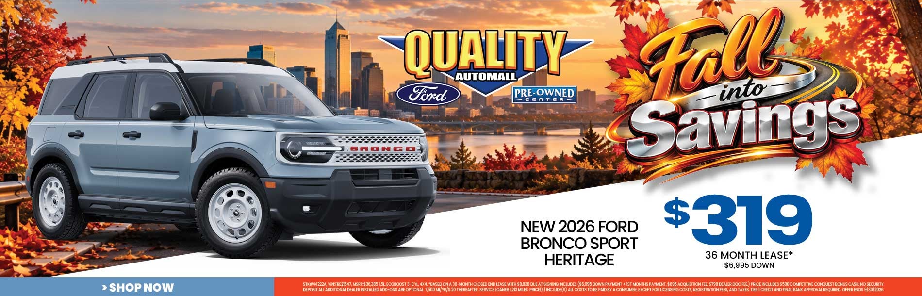 New 2026 Ford BRONCO SPORT HERITAGE $319/36 Month Lease*