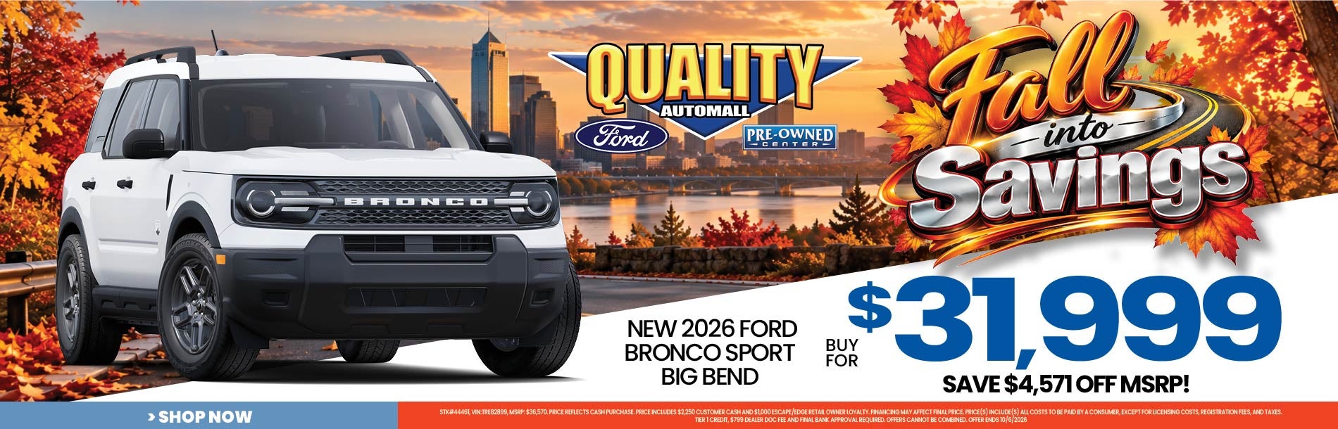New 2026 Ford BRONCO SPORT BIG BEND Buy for $31,999