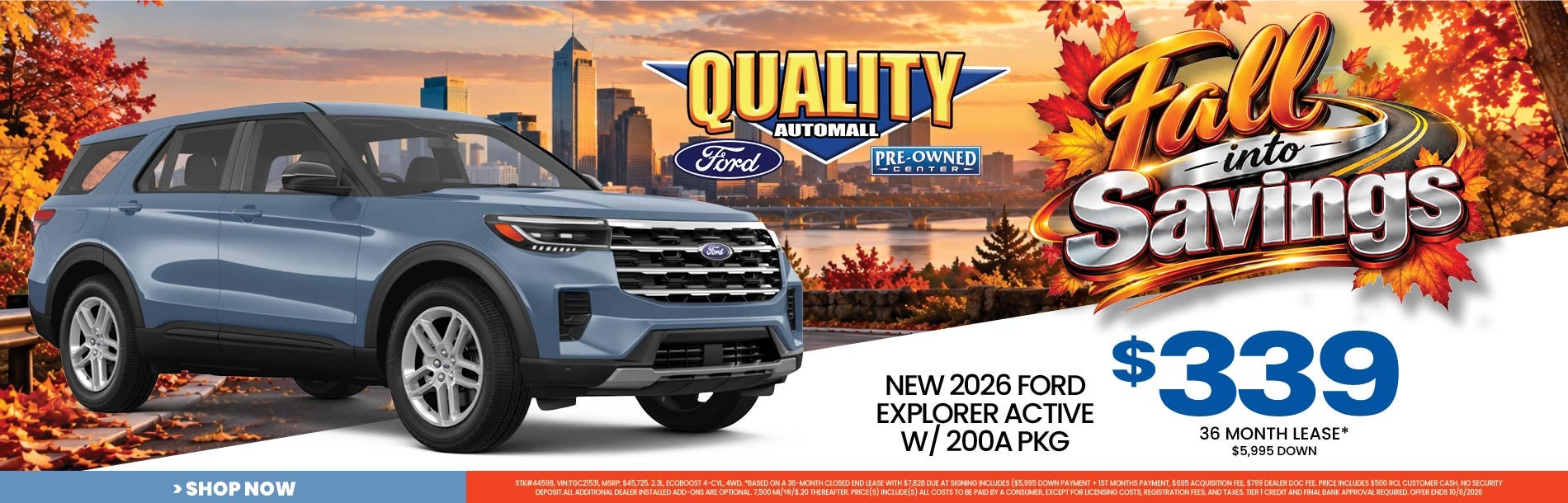 New 2026 Ford EXPLORER ACTIVE w/ 200A Pkg $339/36 Month Leas