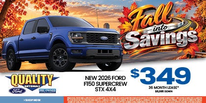 New 2026 Ford F150 SUPERCREW STX 4x4 $349/36 Month Lease*