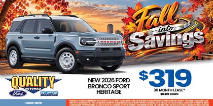 New 2026 Ford BRONCO SPORT HERITAGE $319/36 Month Lease*