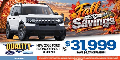 New 2026 Ford BRONCO SPORT BIG BEND Buy for $31,999