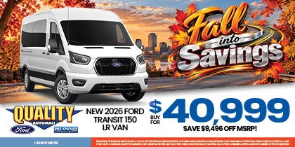 New 2026 Ford Transit 150 LR Van Buy for $40,999