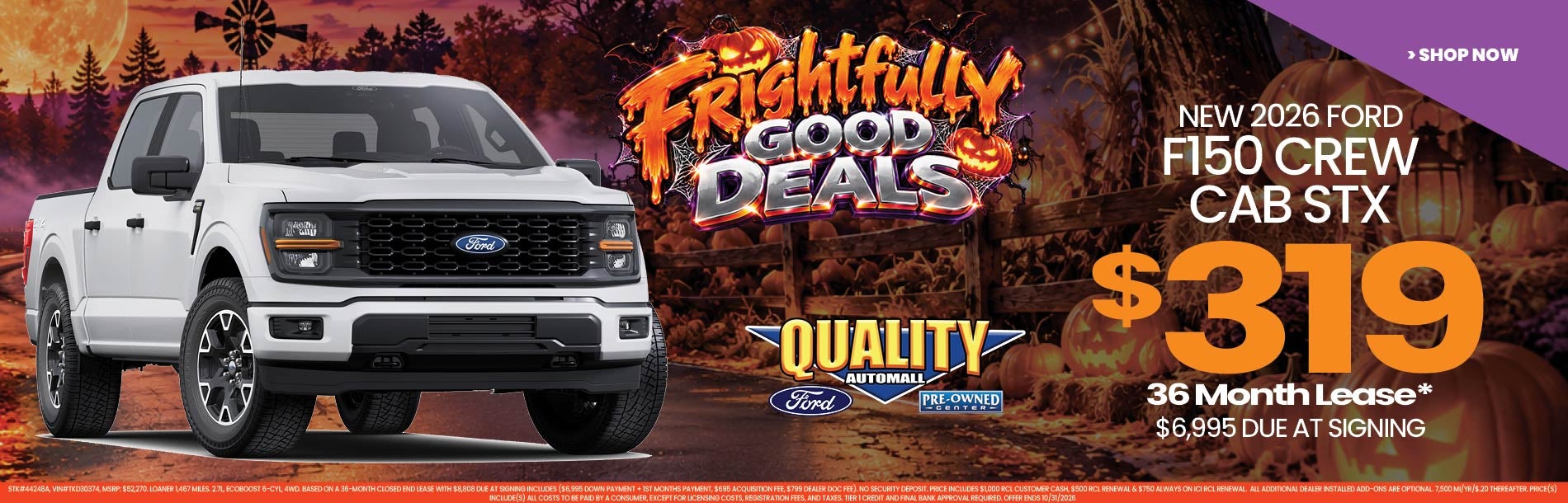 New 2026 Ford F150 CREW CAB STX $319/36 Month Lease