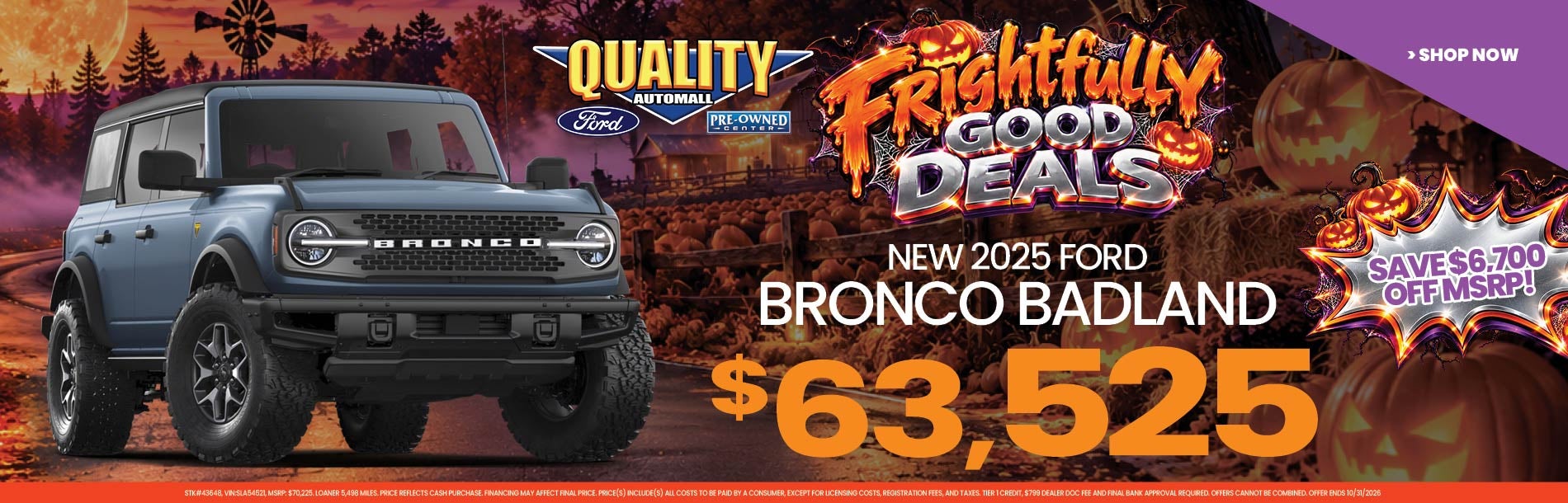 New 2025 Ford BRONCO BADLAND Buy for $63,525