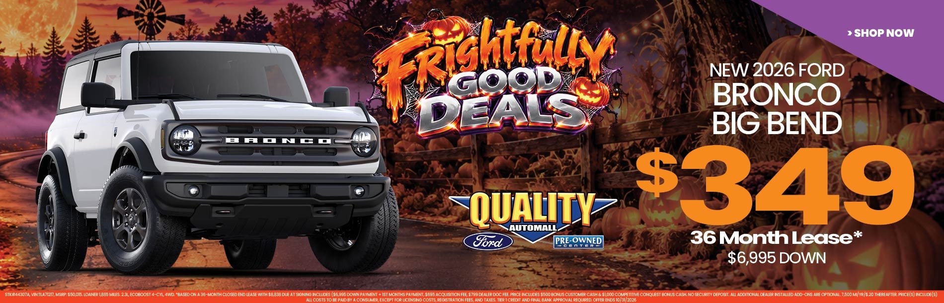 New 2026 Ford BRONCO BIG BEND $349/36 Month Lease*