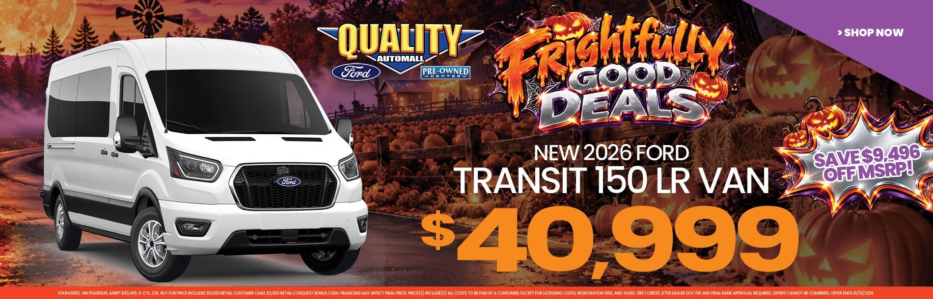 New 2026 Ford Transit 150 LR Van Buy for $40,999